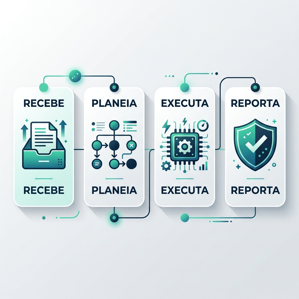 Anatomia de um Agente Autónomo: Recebe, Planeia, Executa e Reporta